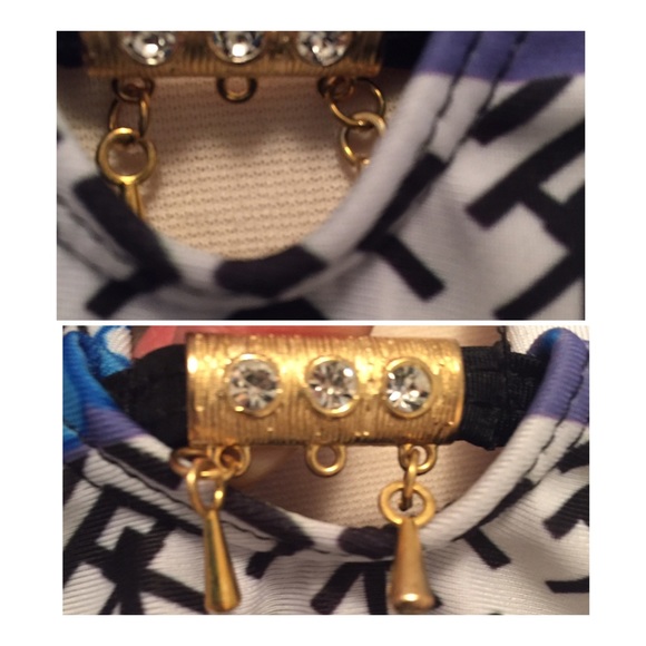 AS IS - Blue Multi-Print Monokini Swimsuit XS - Picture 4 of 8